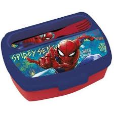 sandwichera con cubiertos spiderman